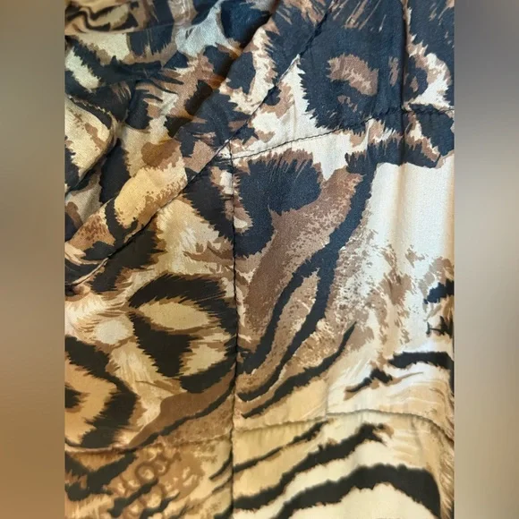 Vintage CLIO Silk Animal Print Oversized Bomber Jacket Size Small - Picture 8 of 11